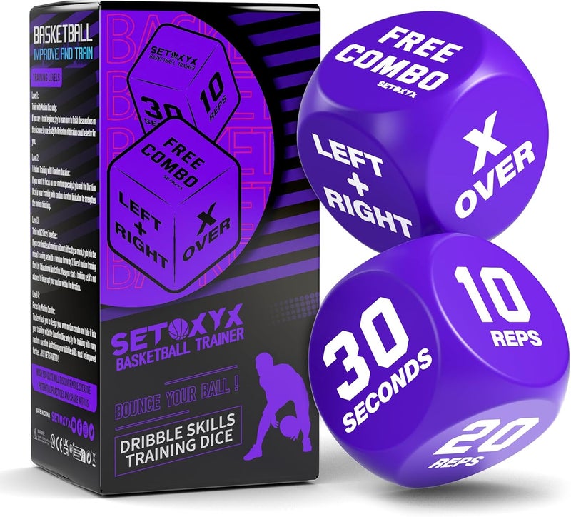 SETOXYX Basketball Dribble Skills Dice Set - Training Equipment - Basketball Gift for Boys.Dribble Skills Training for Beginner and Party Favors - Image 1